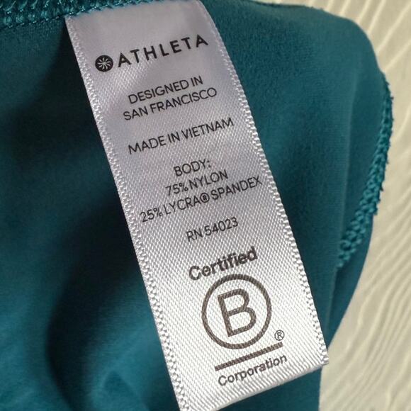 Athleta Teal High Rise Salutation Stash Pocket Leggings Yoga/Pilates/Workout-M - Picture 4 of 7